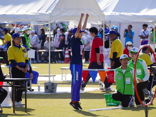 特別国民体育大会・全国障害者スポーツ大会 滋賀県選手団 フライングディスク競技の様子
